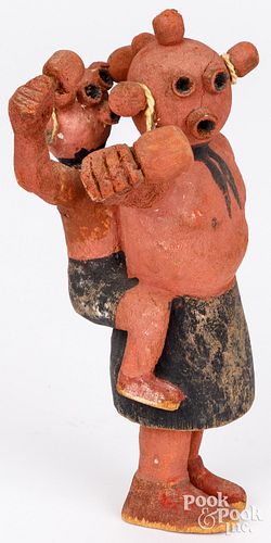 HOPI CARVED AND PAINTED MUDHEAD