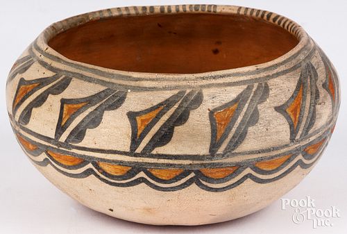 ZUNI INDIAN POTTERY BOWL, EARLY