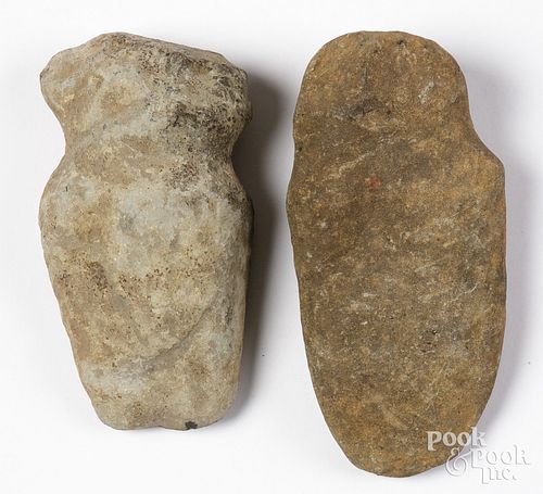 TWO PENNSYLVANIA STONE AXE HEADSTwo