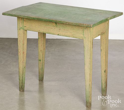 PAINTED HARD PINE WORK TABLE, LATE