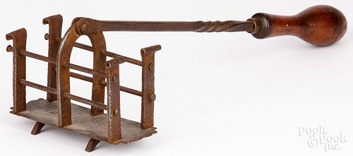 SMALL IRON TOASTER, 19TH C.Small
