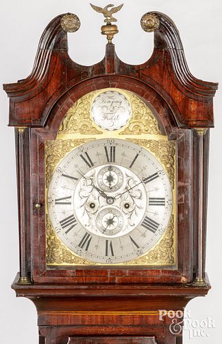 ENGLISH MAHOGANY TALL CASE CLOCK,