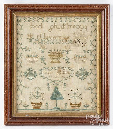 PENNSYLVANIA SILK ON LINEN SAMPLER,