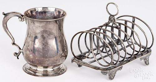 GEORGIAN SILVER MUG AND TOAST RACKGeorgian