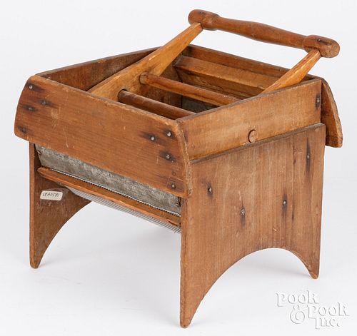 PRIMITIVE PINE SIFTER, 19TH C.Primitive