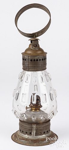 BRASS AND TIN CARRY LANTERN, 19TH