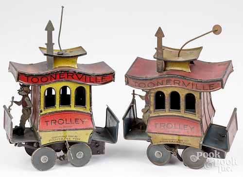 NIFTY TIN LITHOGRAPH WIND-UP TOONERVILLE