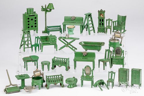 GROUP OF KILGORE CAST IRON DOLLHOUSE