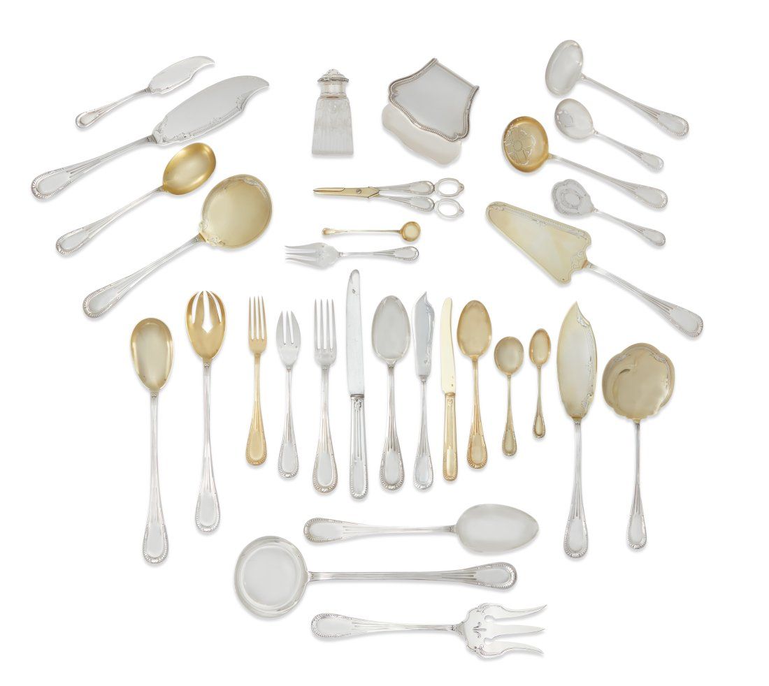 OLIER & CARON SILVER FLATWARE SERVICE