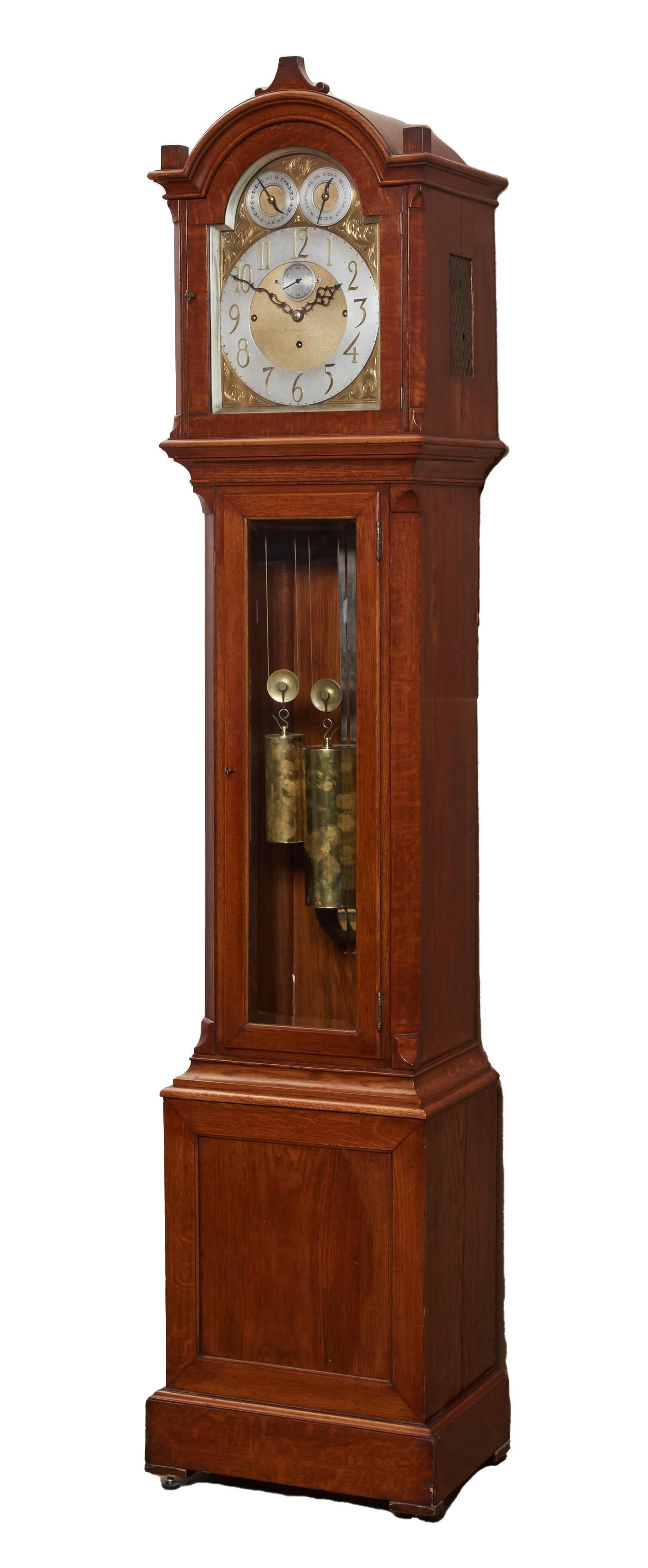 FEDERAL STYLE OAK QUARTER CHIMING