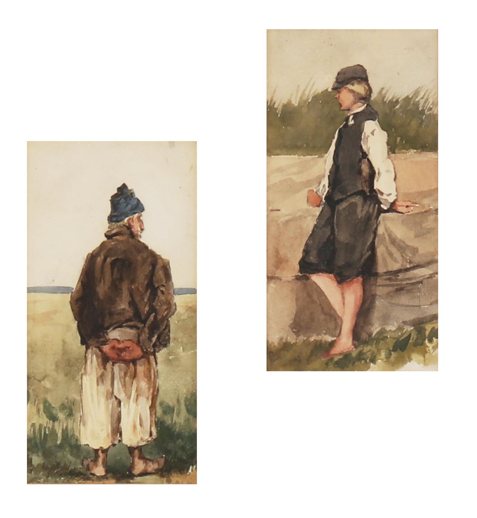 BRITISH SCHOOL, FIGURES IN LANDSCAPES,