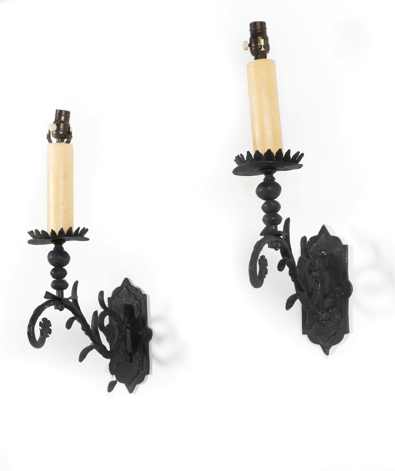 A PAIR OF BAROQUE STYLE WROUGHT