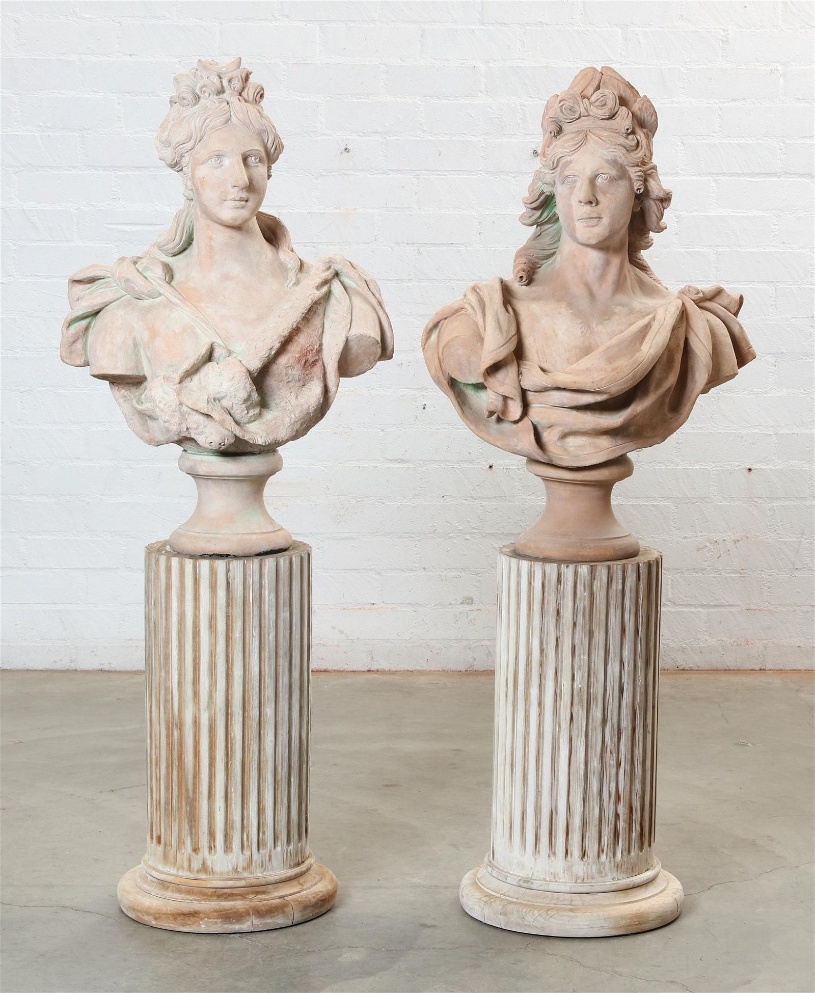 TWO TERRACOTTA BUSTS OF DAPHNE