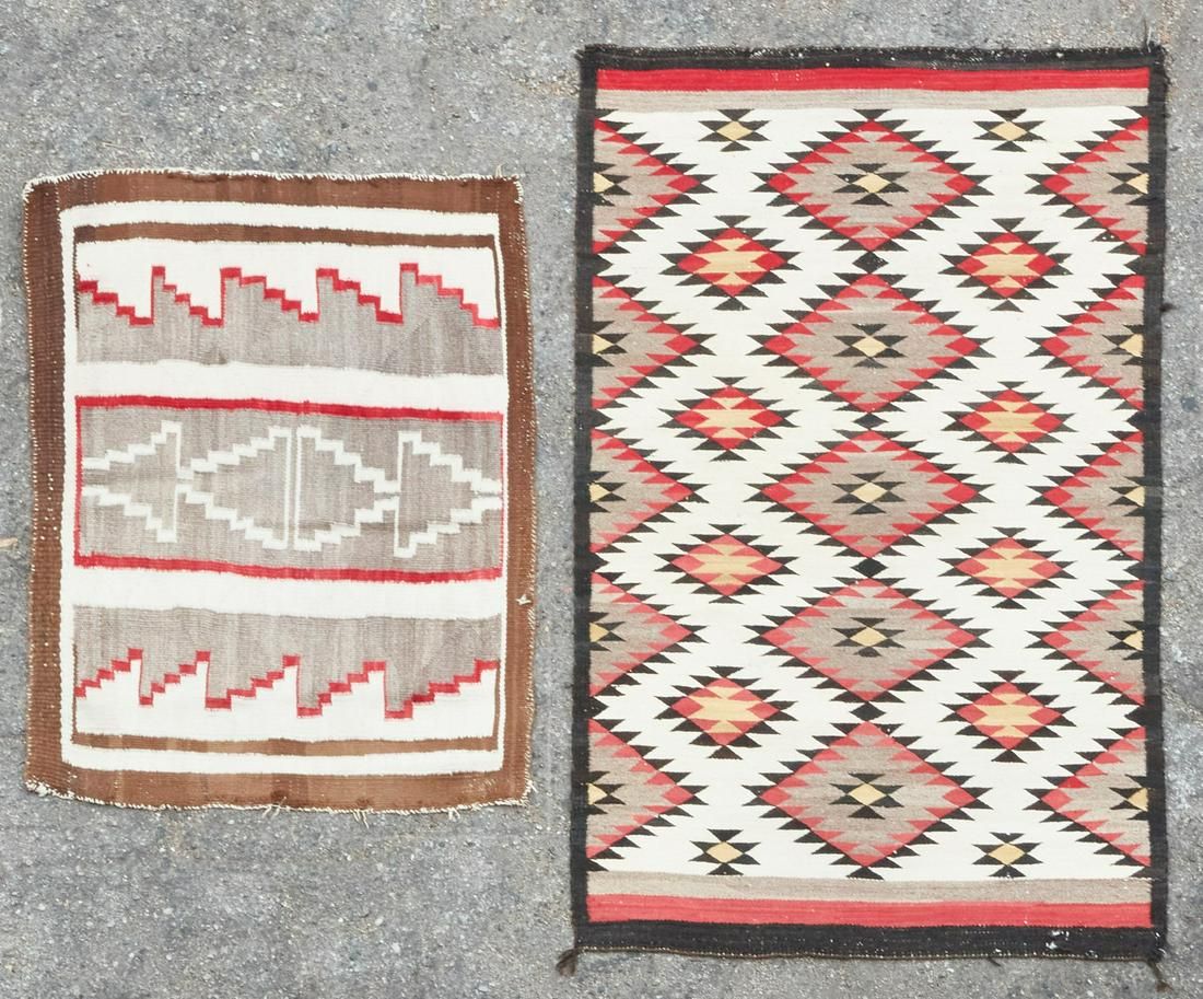 TWO SMALL NAVAJO WOVEN RUGS/TEXTILESTwo