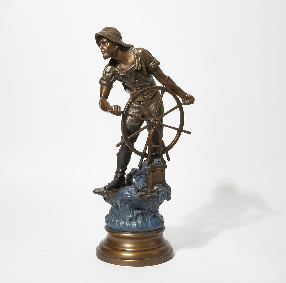 AN AMERICAN BRONZE MODEL OF A MARINER,