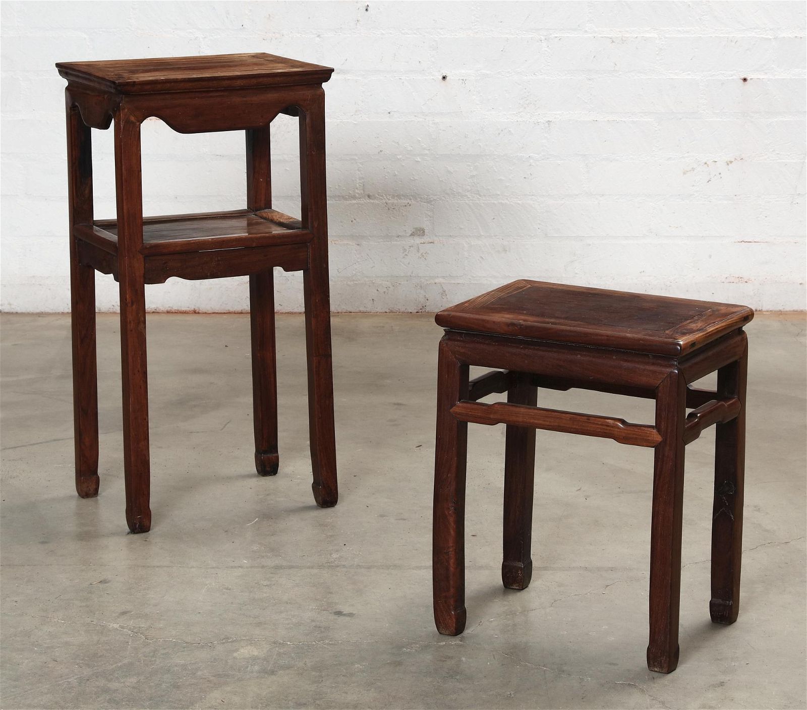 TWO CHINESE HARDWOOD STANDSTwo