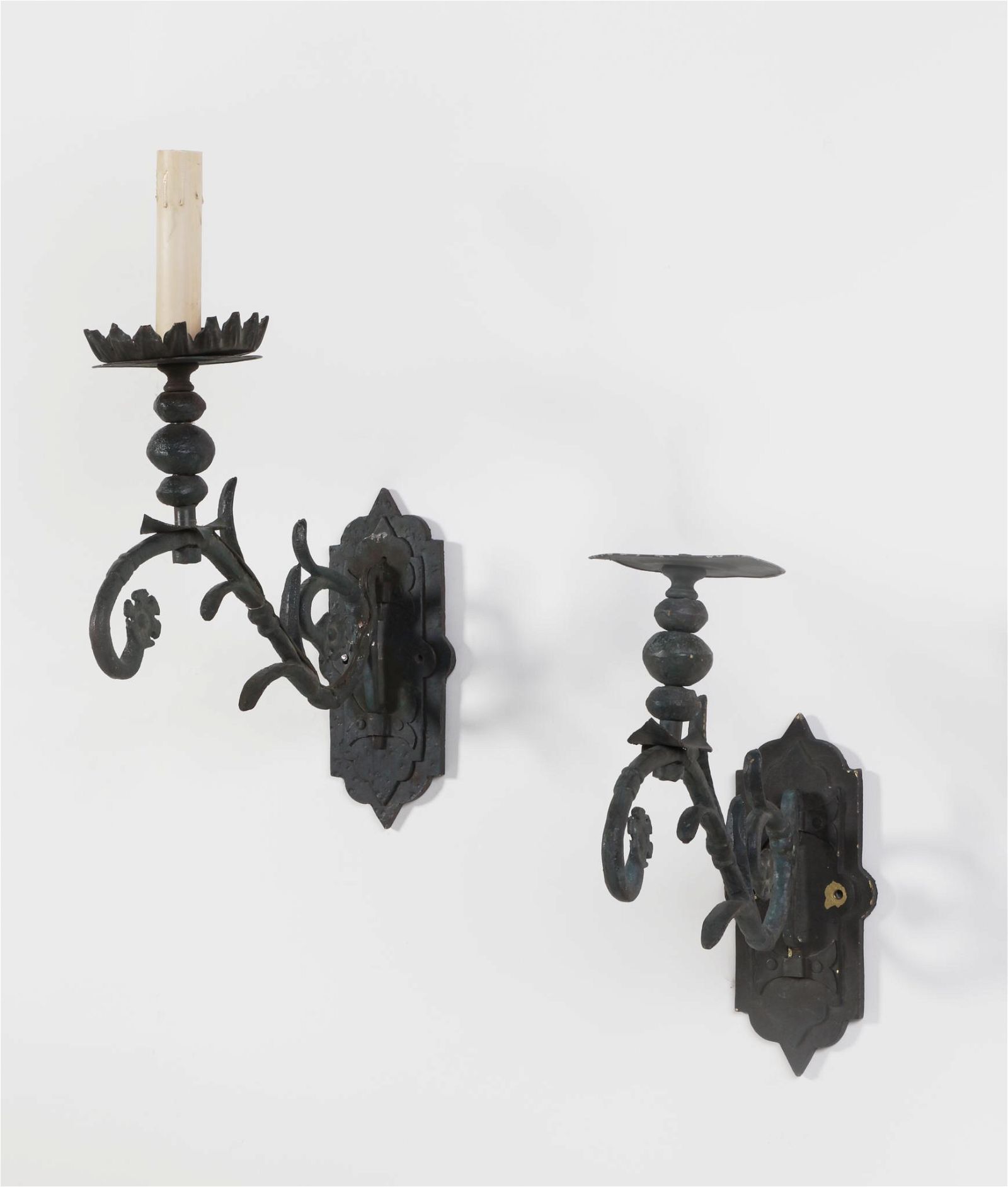 A PAIR OF BAROQUE STYLE WROUGHT