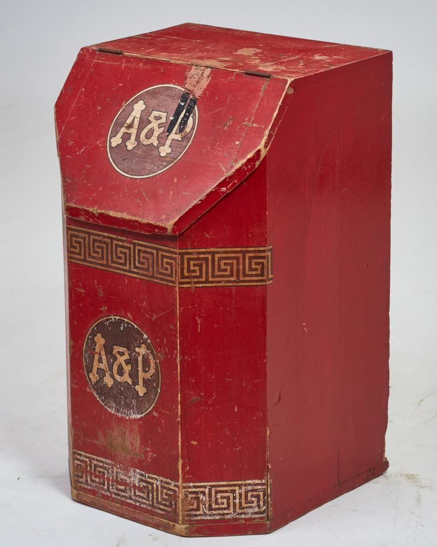 AN AMERICAN RED PAINTED A&P COFFEE