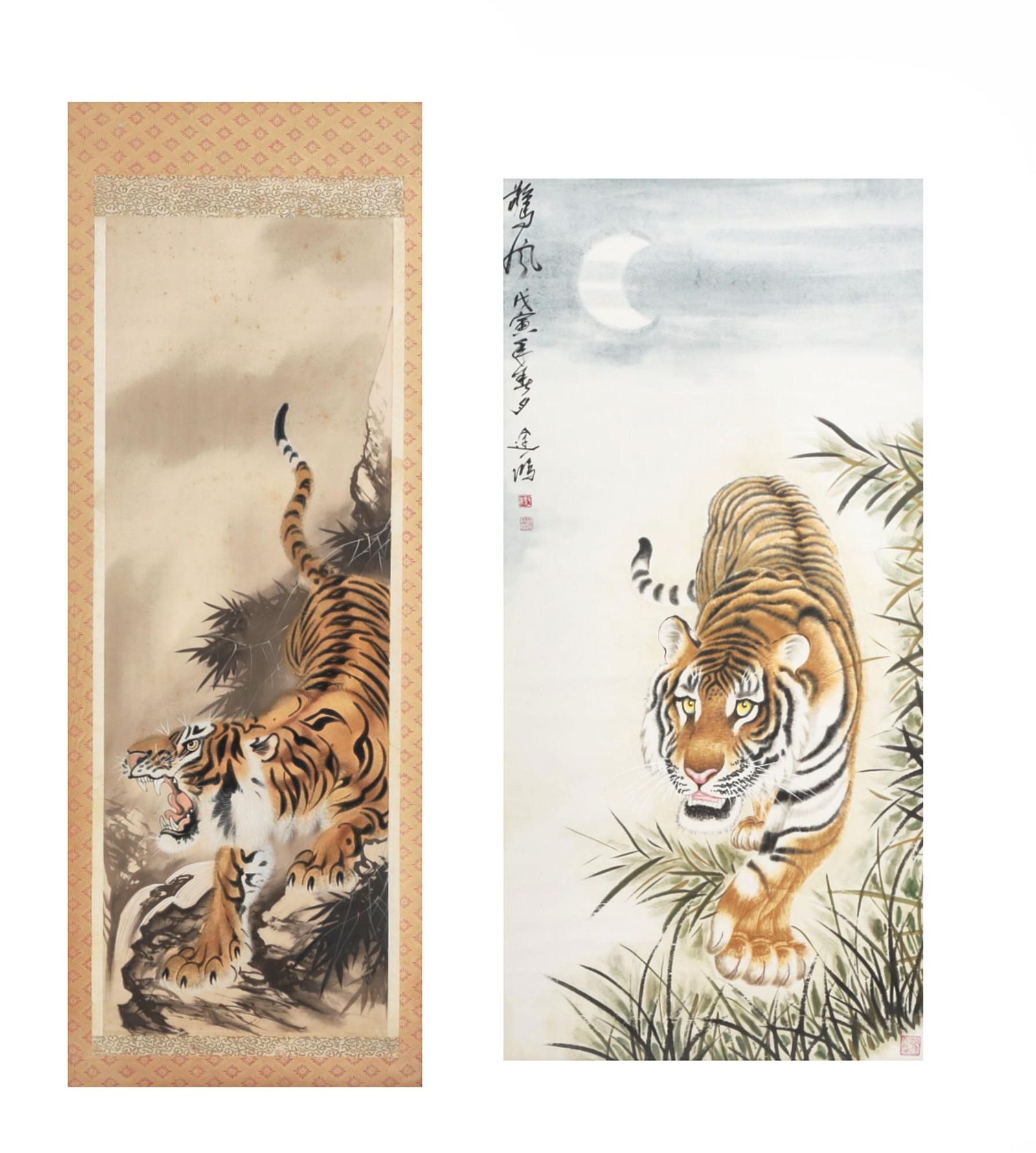 TWO ASIAN DEPICTIONS OF TIGERSTwo Asian