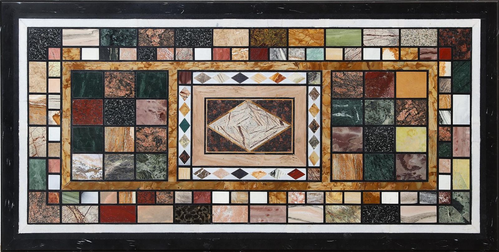 A SPECIMEN MARBLE AND STONE INLAID