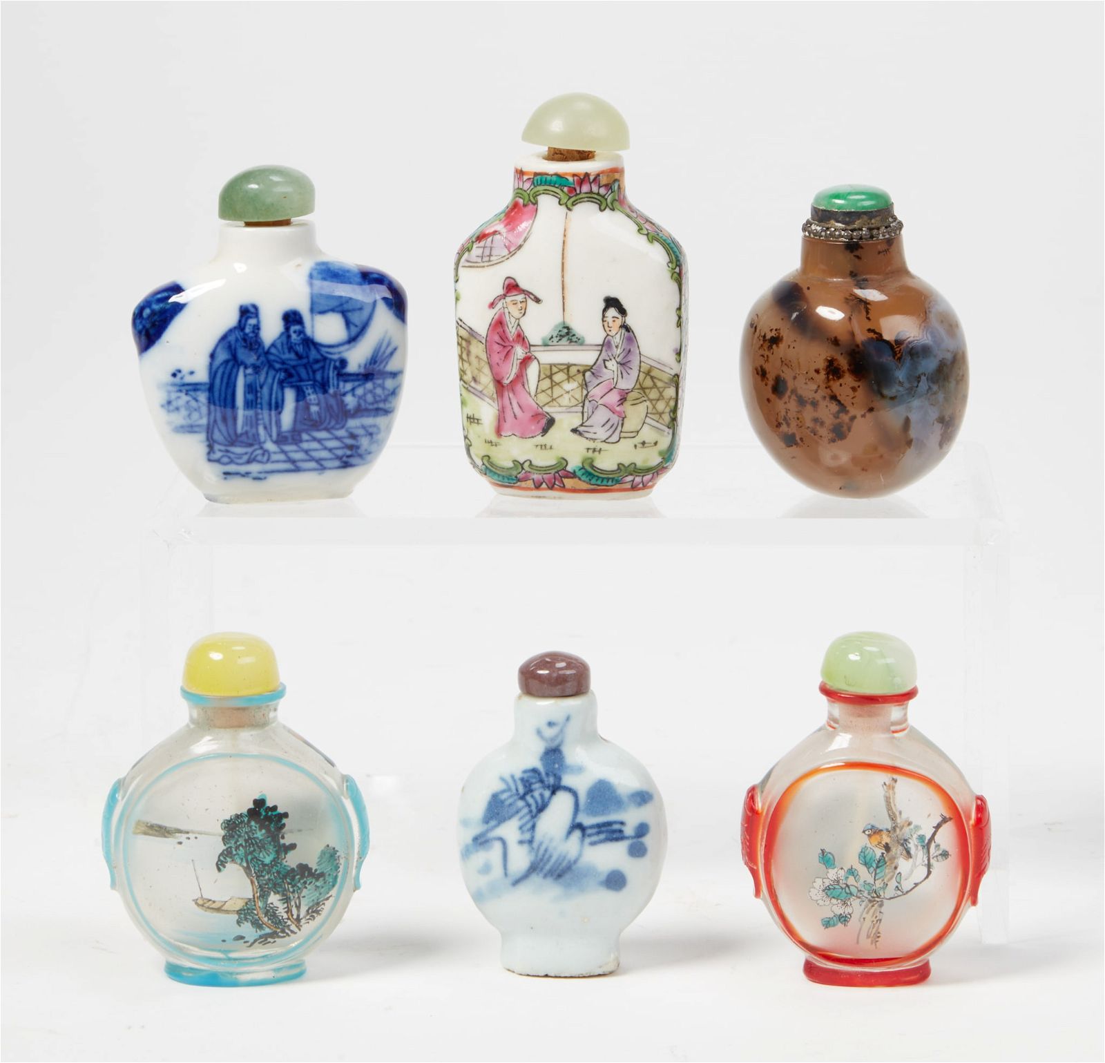 SIX CHINESE SNUFF BOTTLESSix Chinese