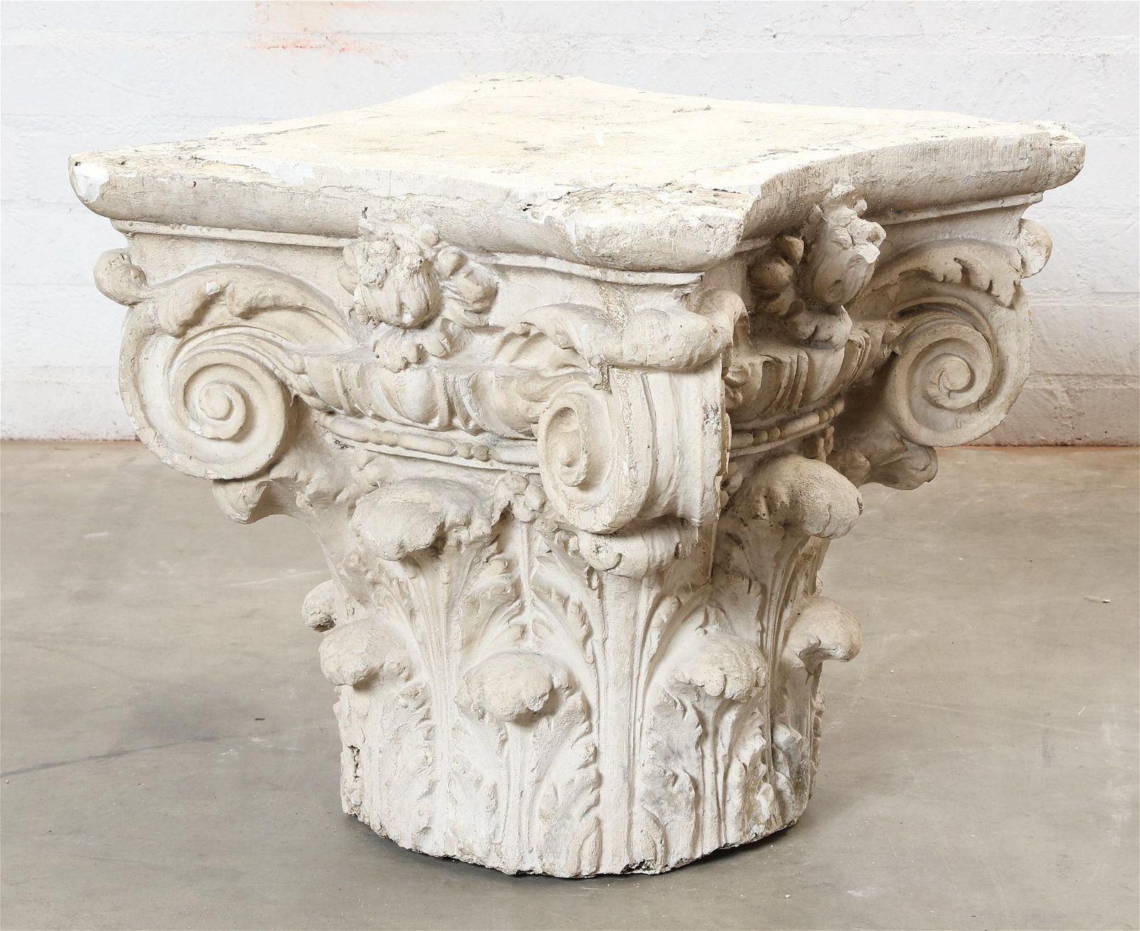 A CAST STONE CORINTHIAN CAPITAL