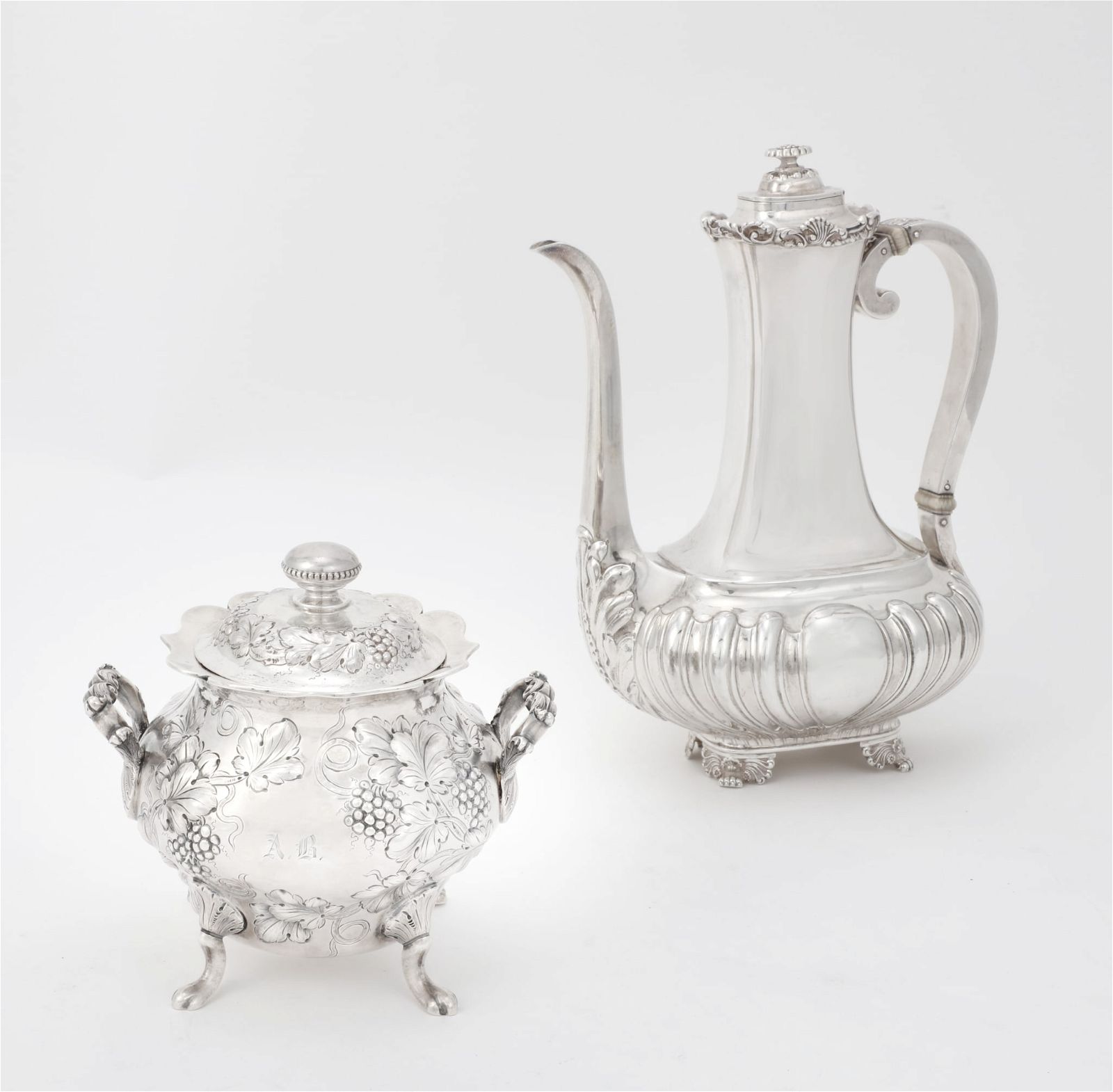 TWO AMERICAN SILVER COFFEE WARESTwo