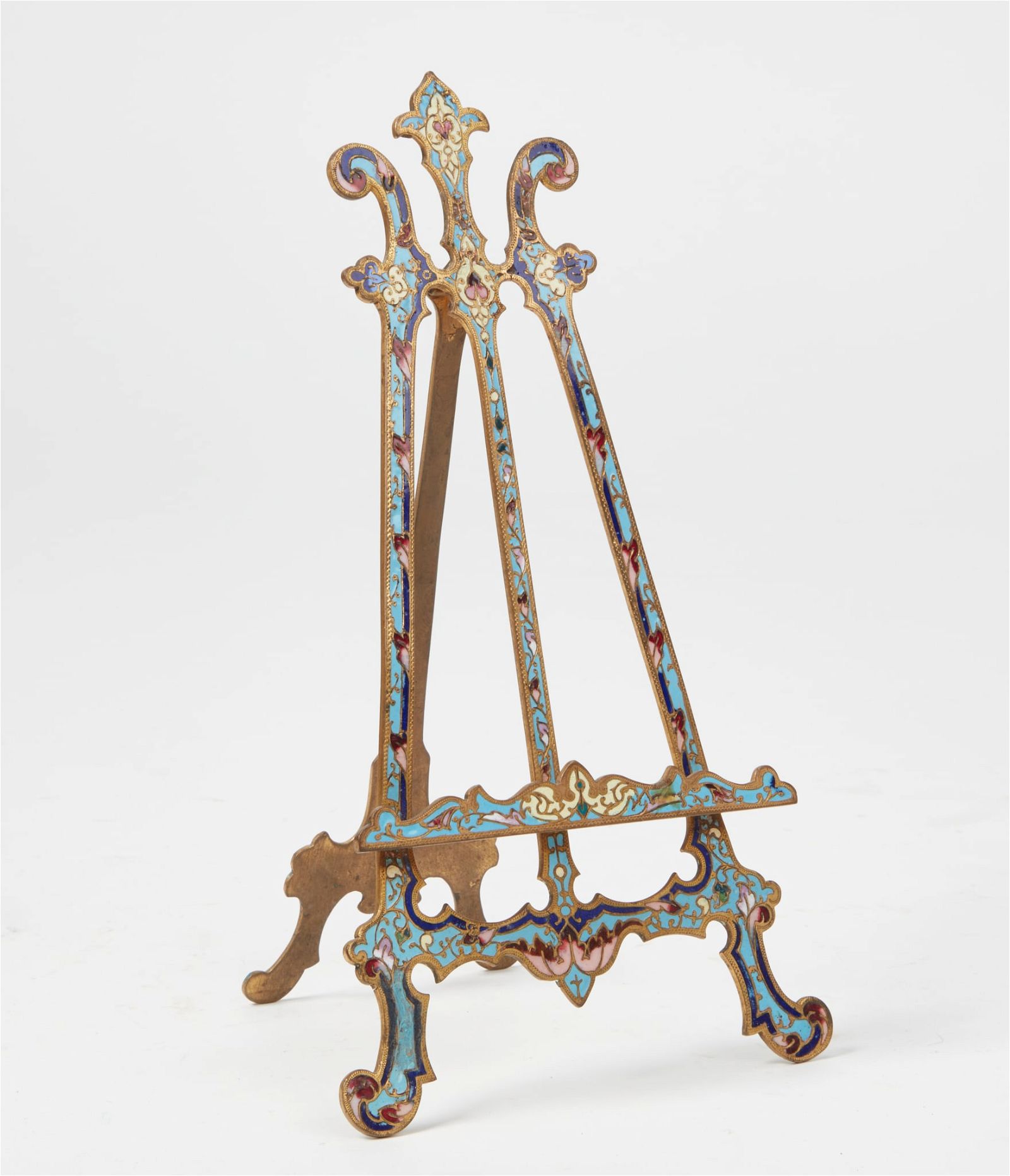 A FRENCH CHAMPLEVE ENAMEL BRONZE