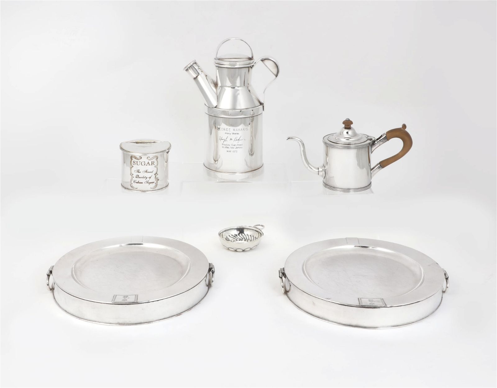 A SIX PIECE GROUP OF SILVERPLATE