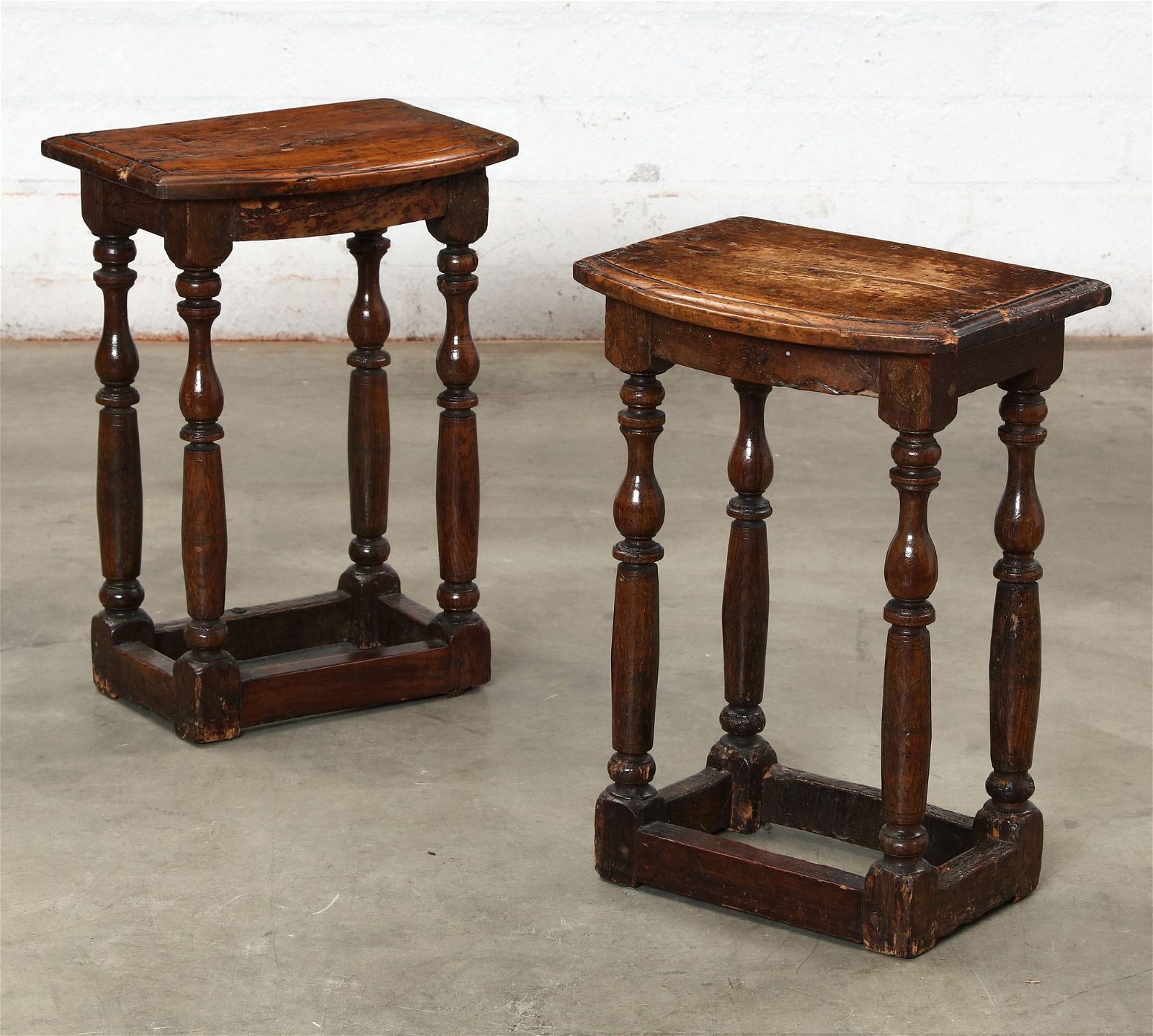 PAIR OF CONTINENTAL OAK AND FRUITWOOD