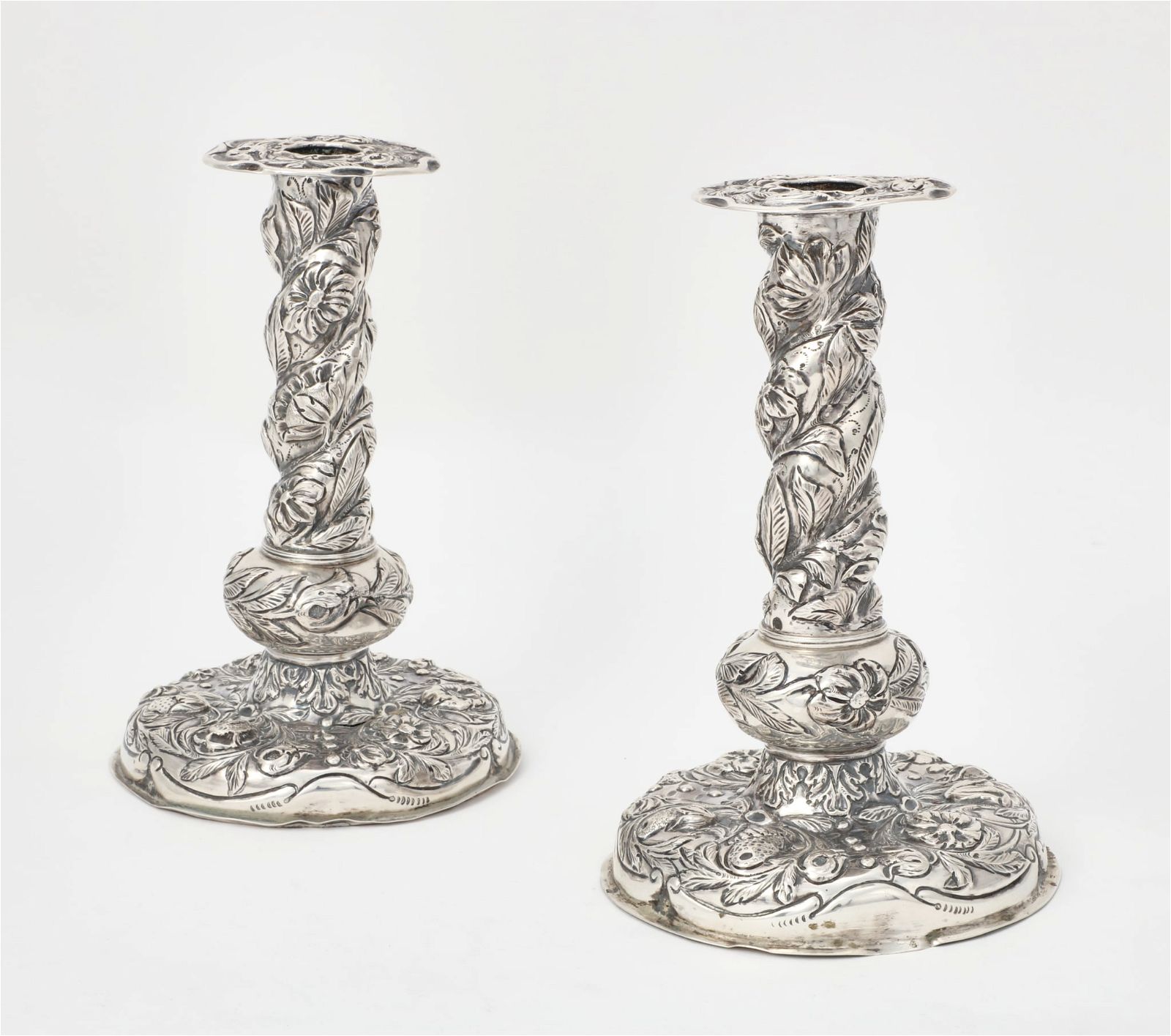 A PAIR OF DUTCH SILVER WEIGHTED