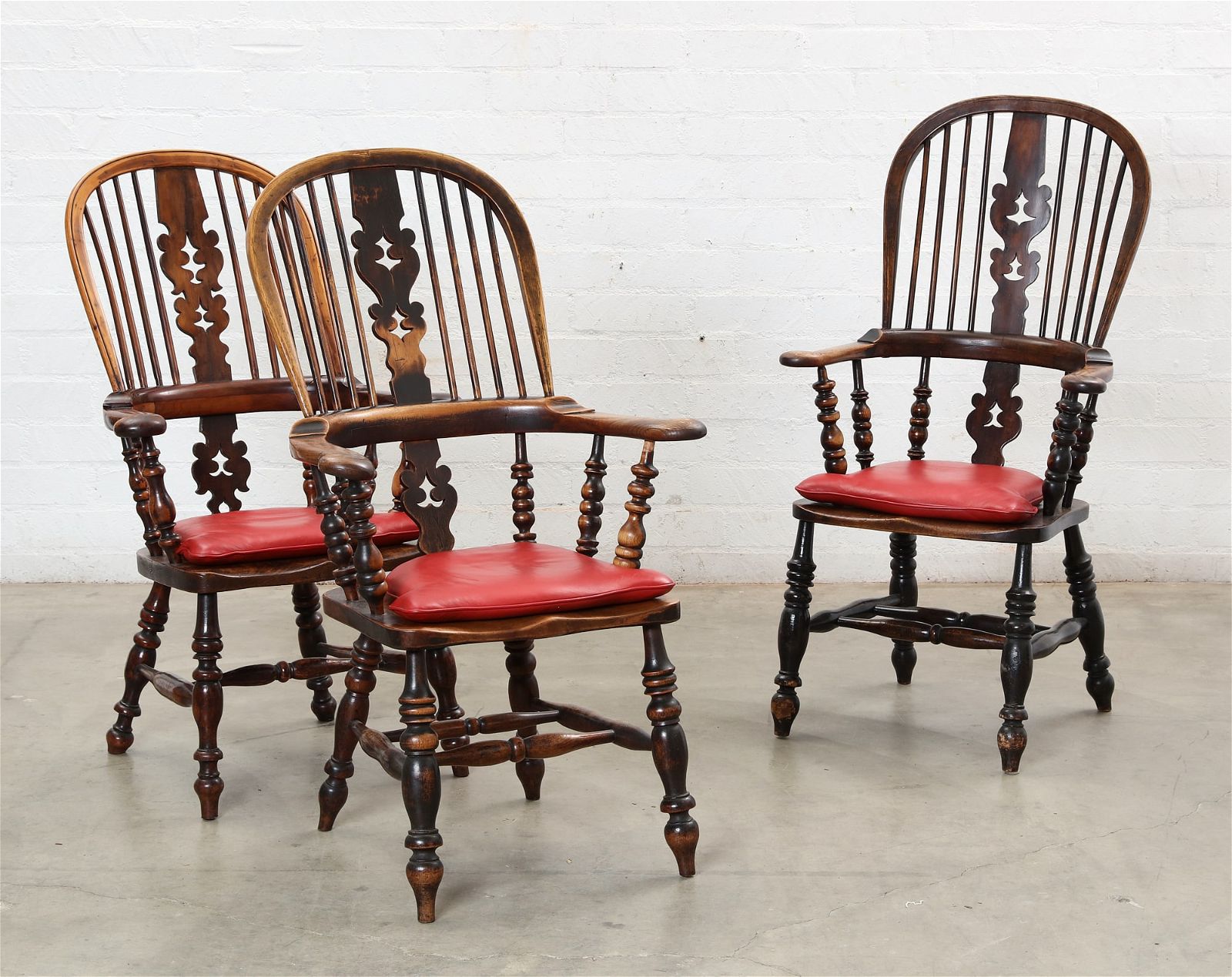 THREE ENGLISH MIXED WOOD WINDSOR