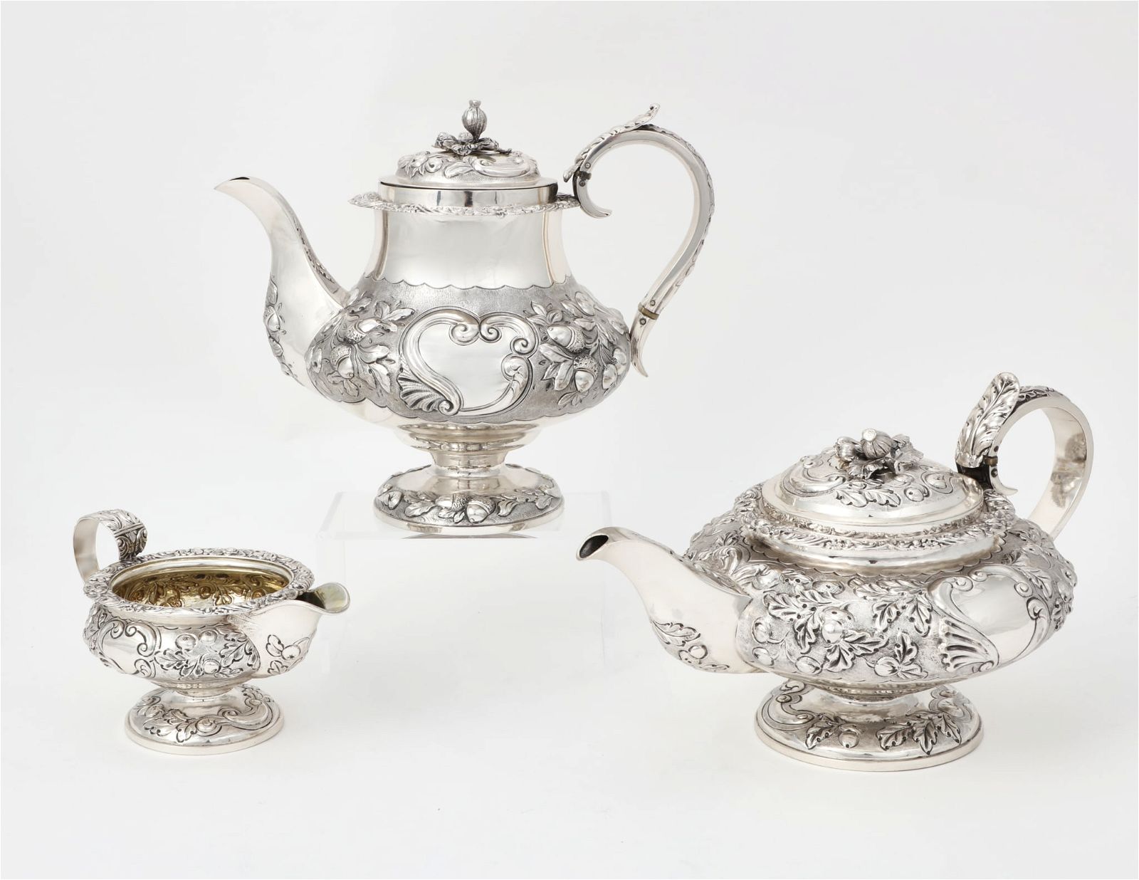 A GEORGE IV SILVER PART TEA AND COFFEE