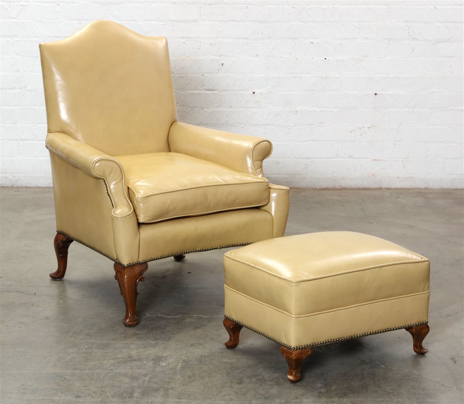 GEORGE II STYLE UPHOLSTERED ARMCHAIR