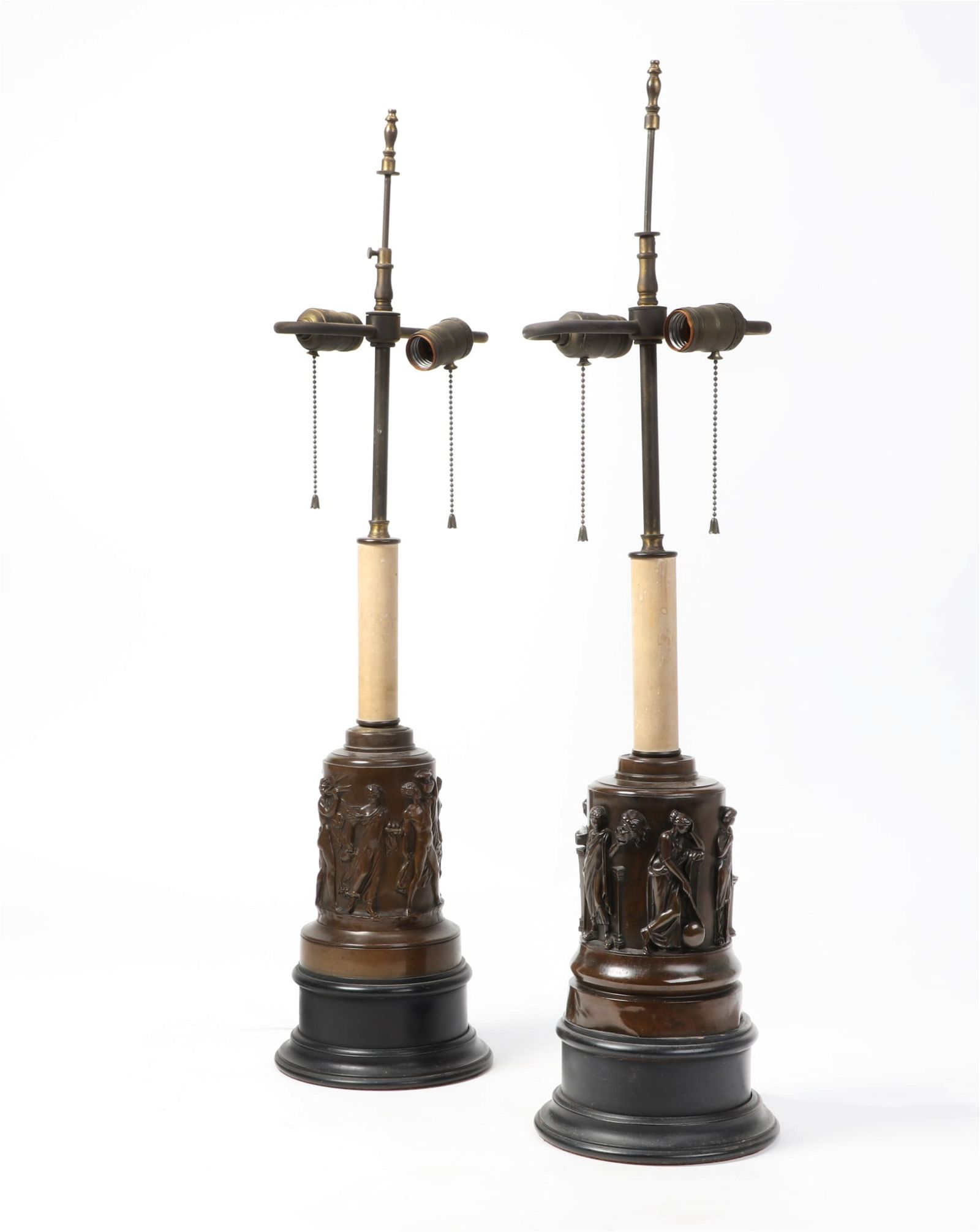 A PAIR OF NEOCLASSICAL STYLE BRONZE