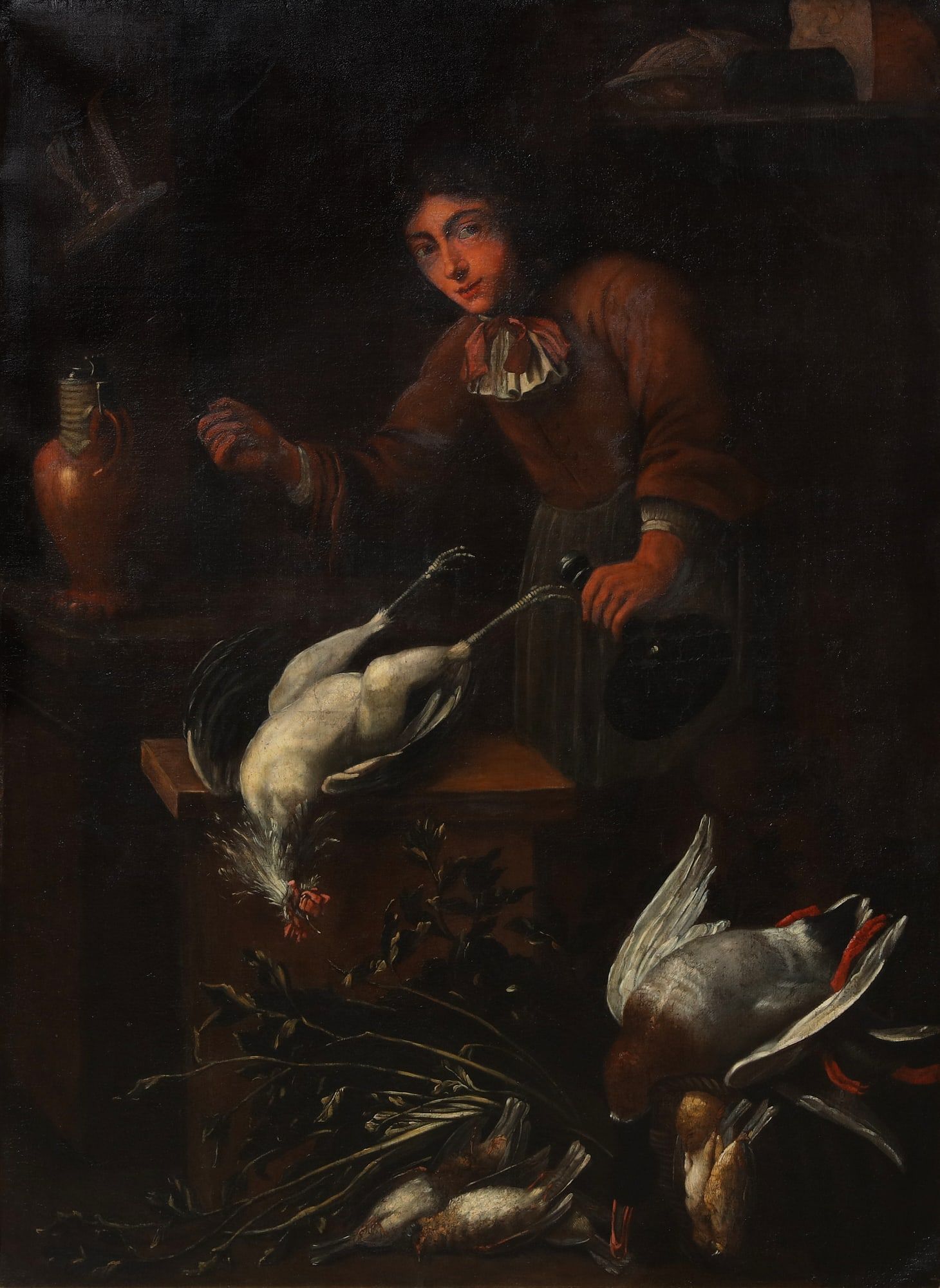 DUTCH SCHOOL, DOMESTIC SCENE WITH POULTRYDutch