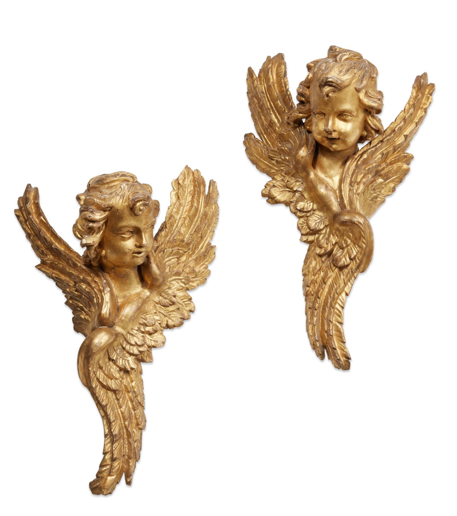A PAIR OF CONTINENTAL BAROQUE GILTWOOD