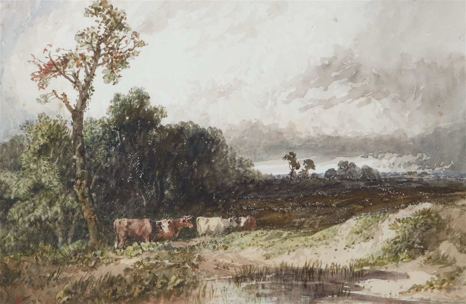 MYLES BIRKETT FOSTER, COWS IN A COUNTRY