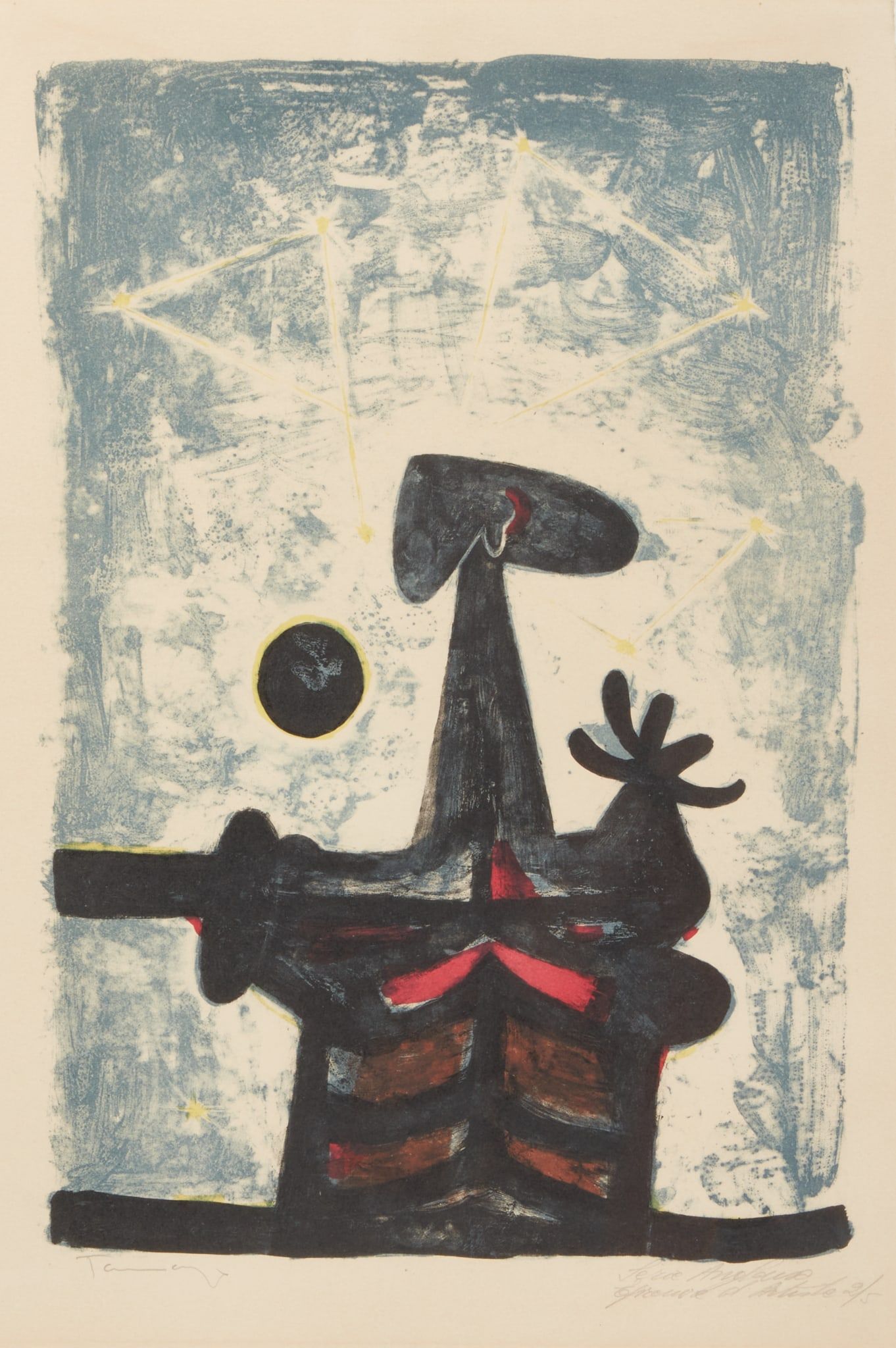 RUFINO TAMAYO, HOMBRE, LUNA Y ESTRELLAS,