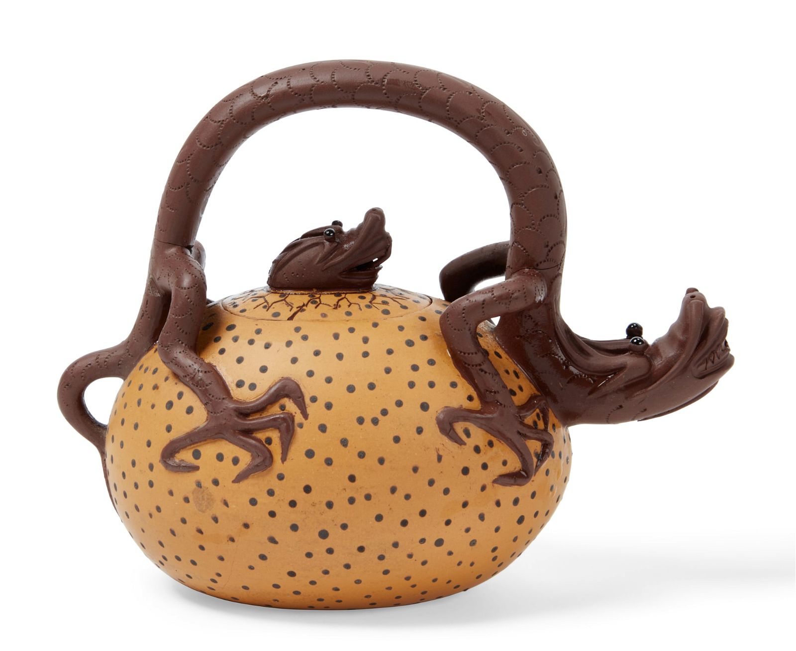 A CHINESE YIXING POTTERY DRAGON