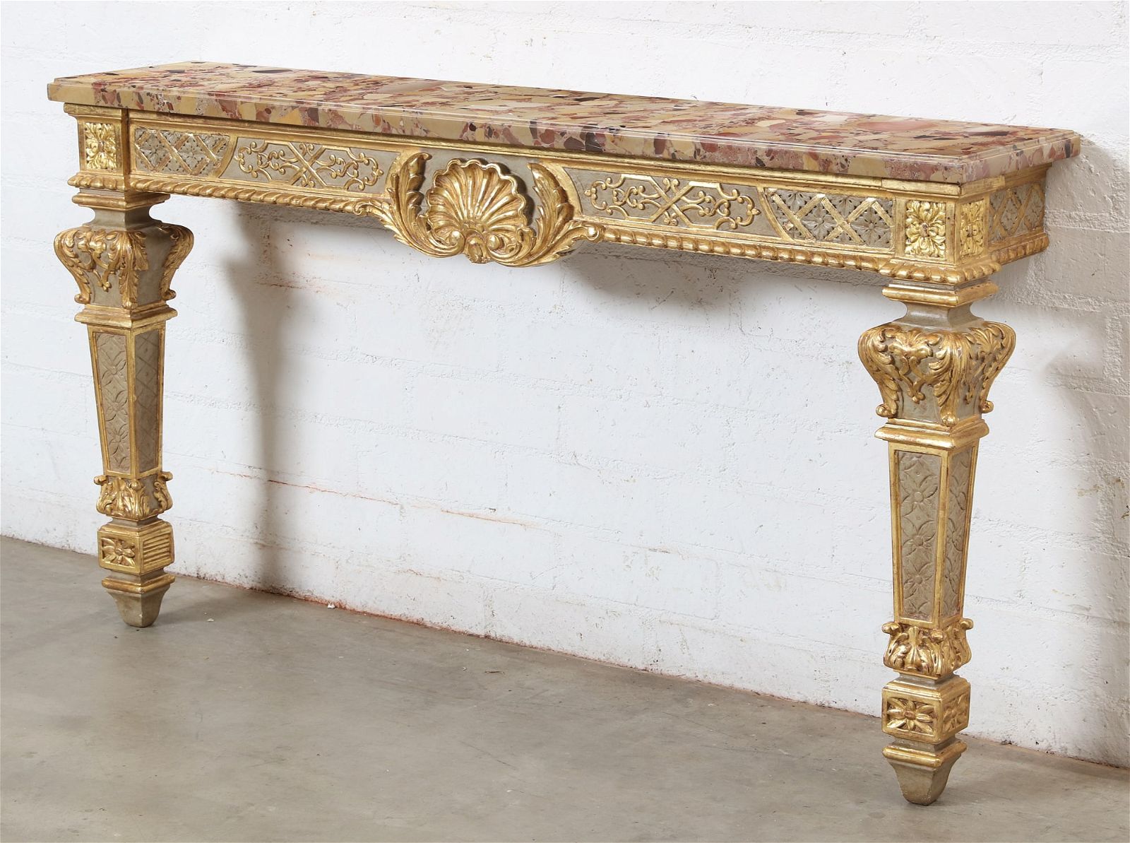 A LOUIS XIV STYLE PAINTED CONSOLEA