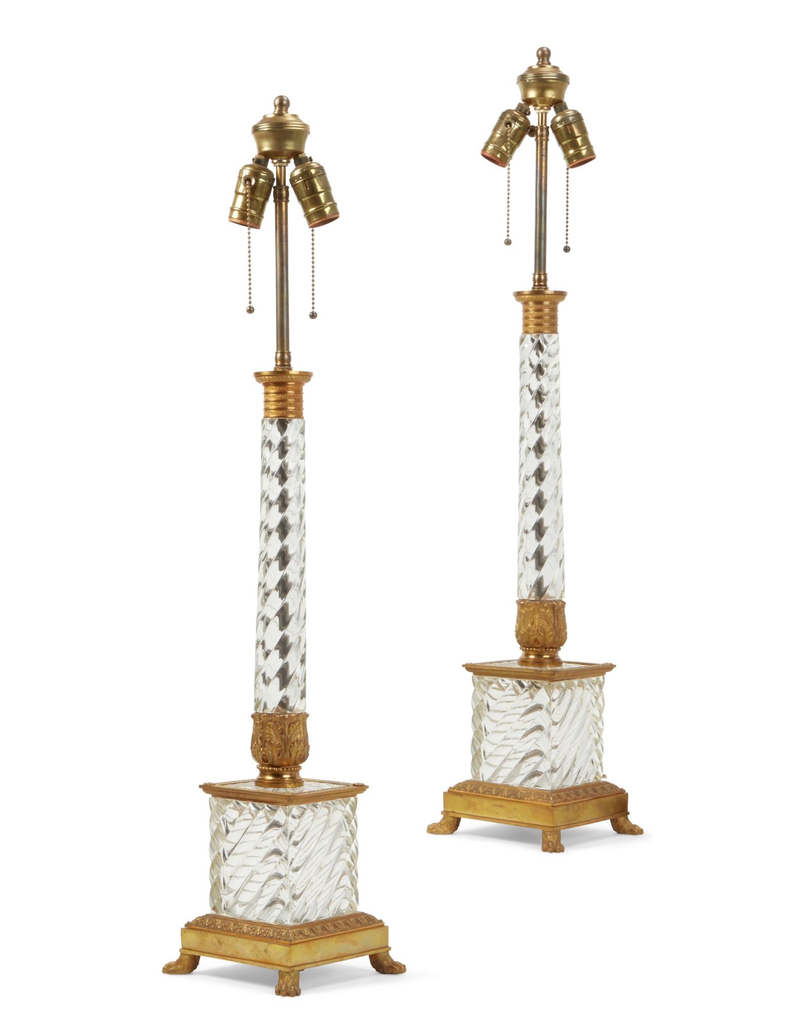 A PAIR OF NEOCLASSICAL STYLE CLEAR