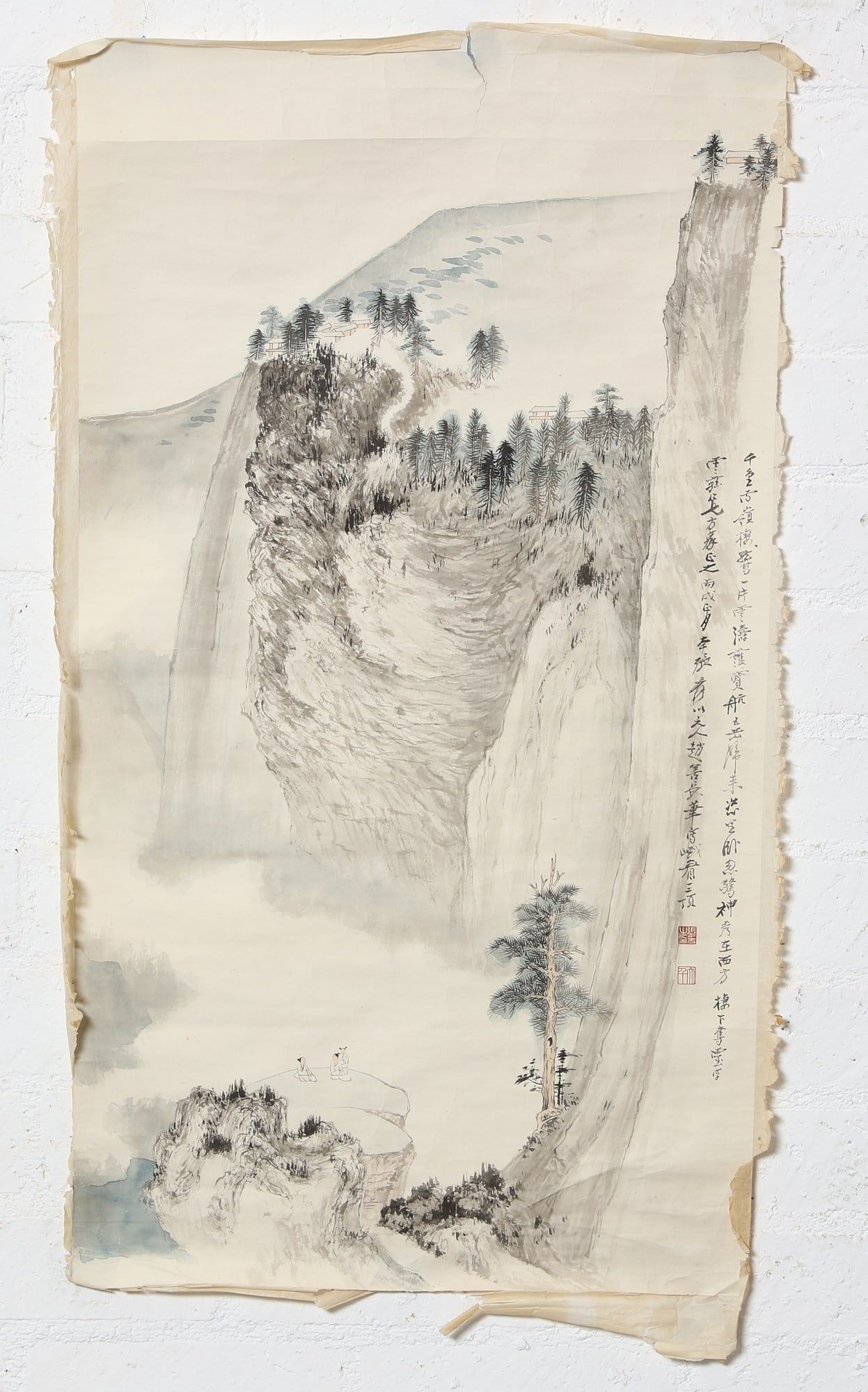 A CHINESE PAINTING OF FIGURES IN