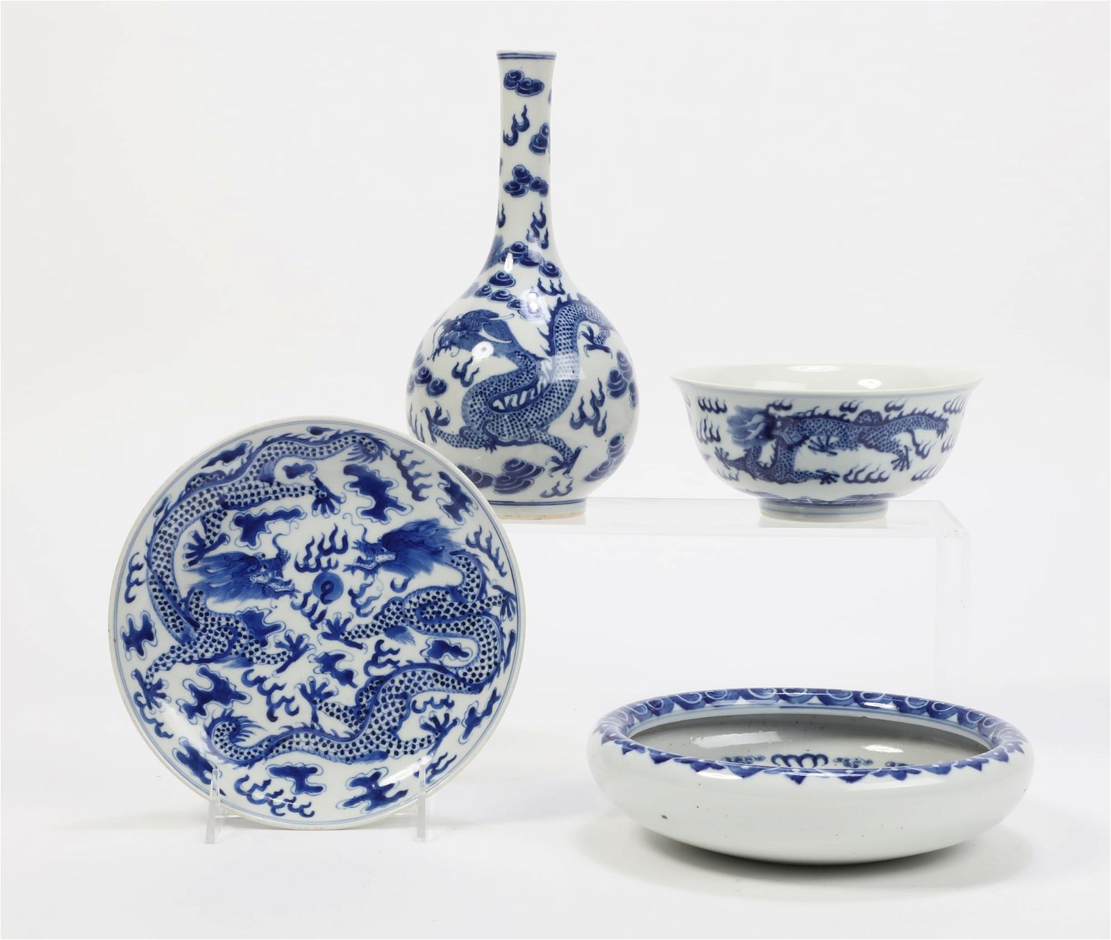 FOUR CHINESE BLUE AND WHITE PORCELAINSFour