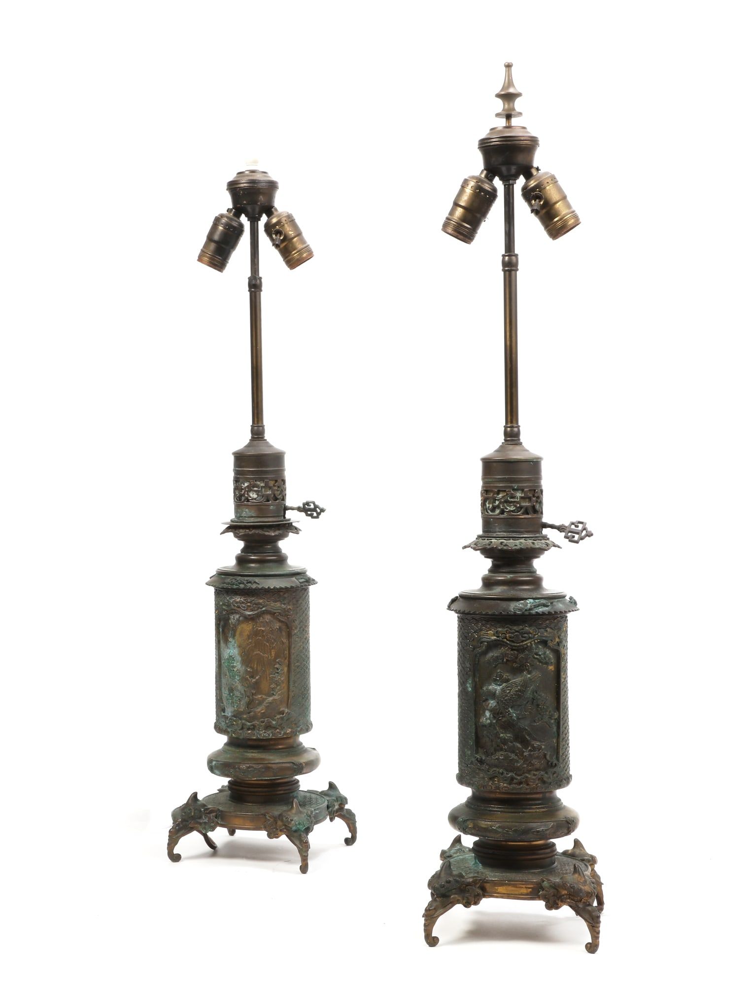 A PAIR OF FRENCH BRONZE JAPONESQUE