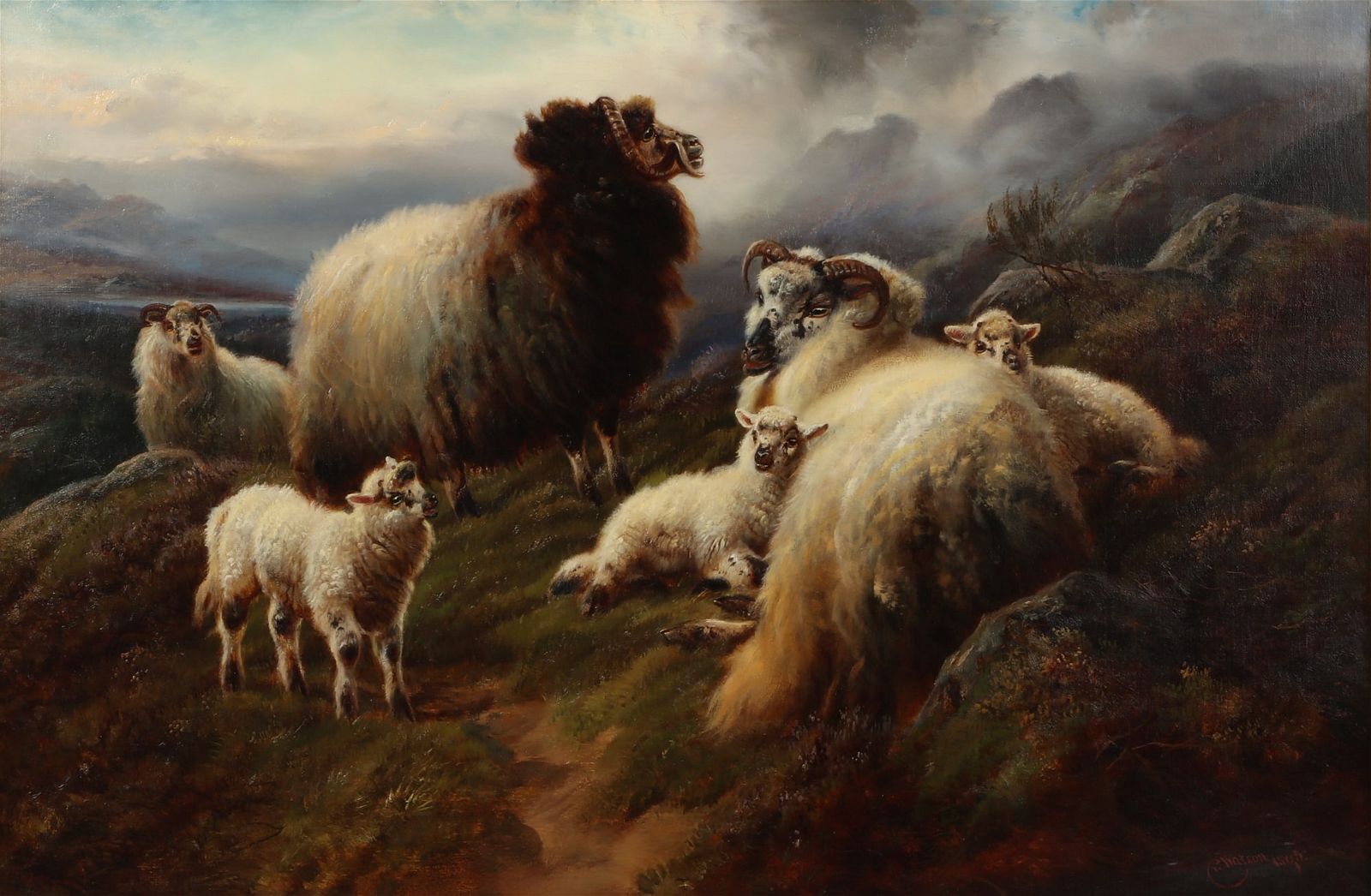 ROBERT WATSON, SHEEP IN THE HIGHLANDSRobert