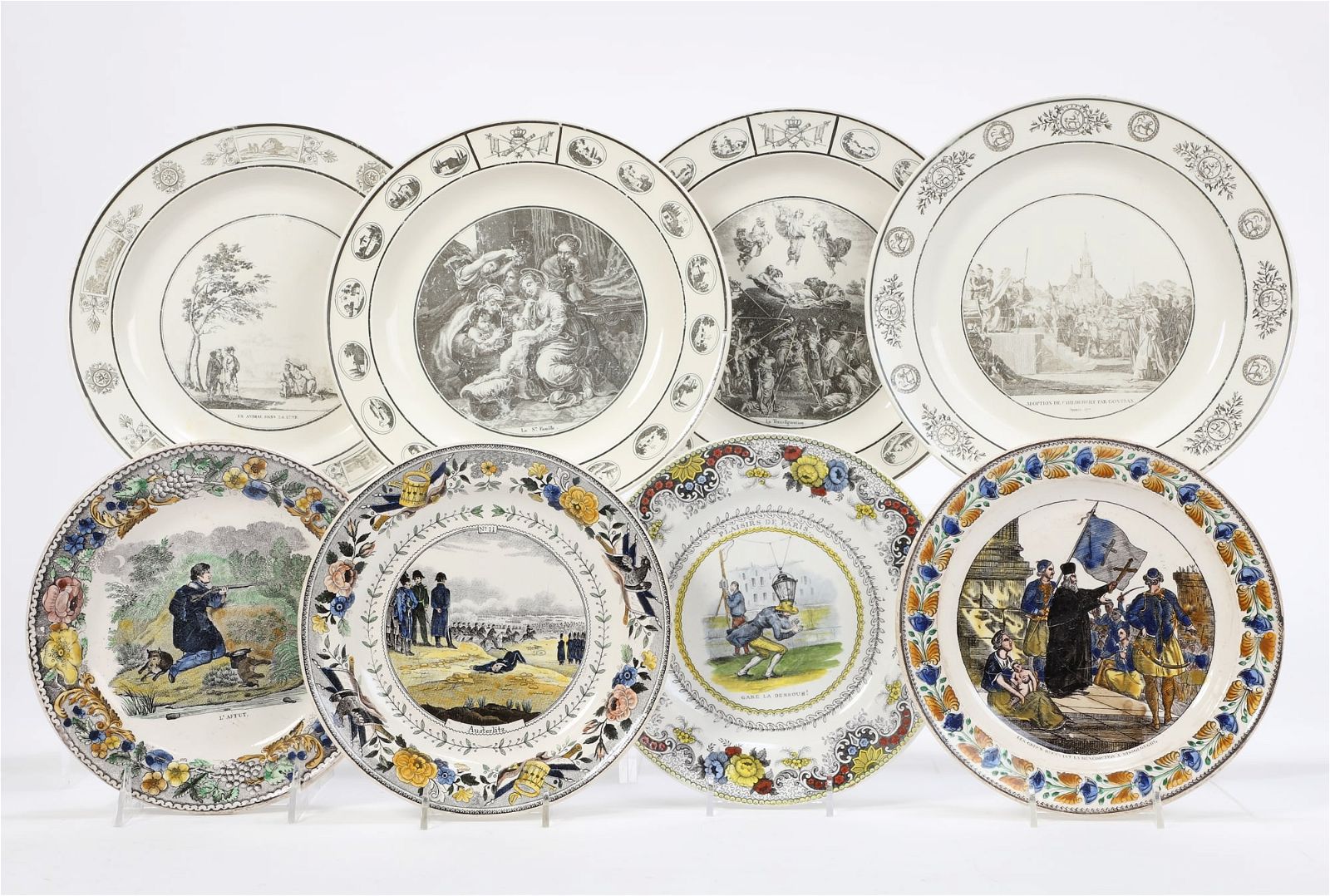 20 FRENCH TRANSFER PRINTED EARTHENWARE