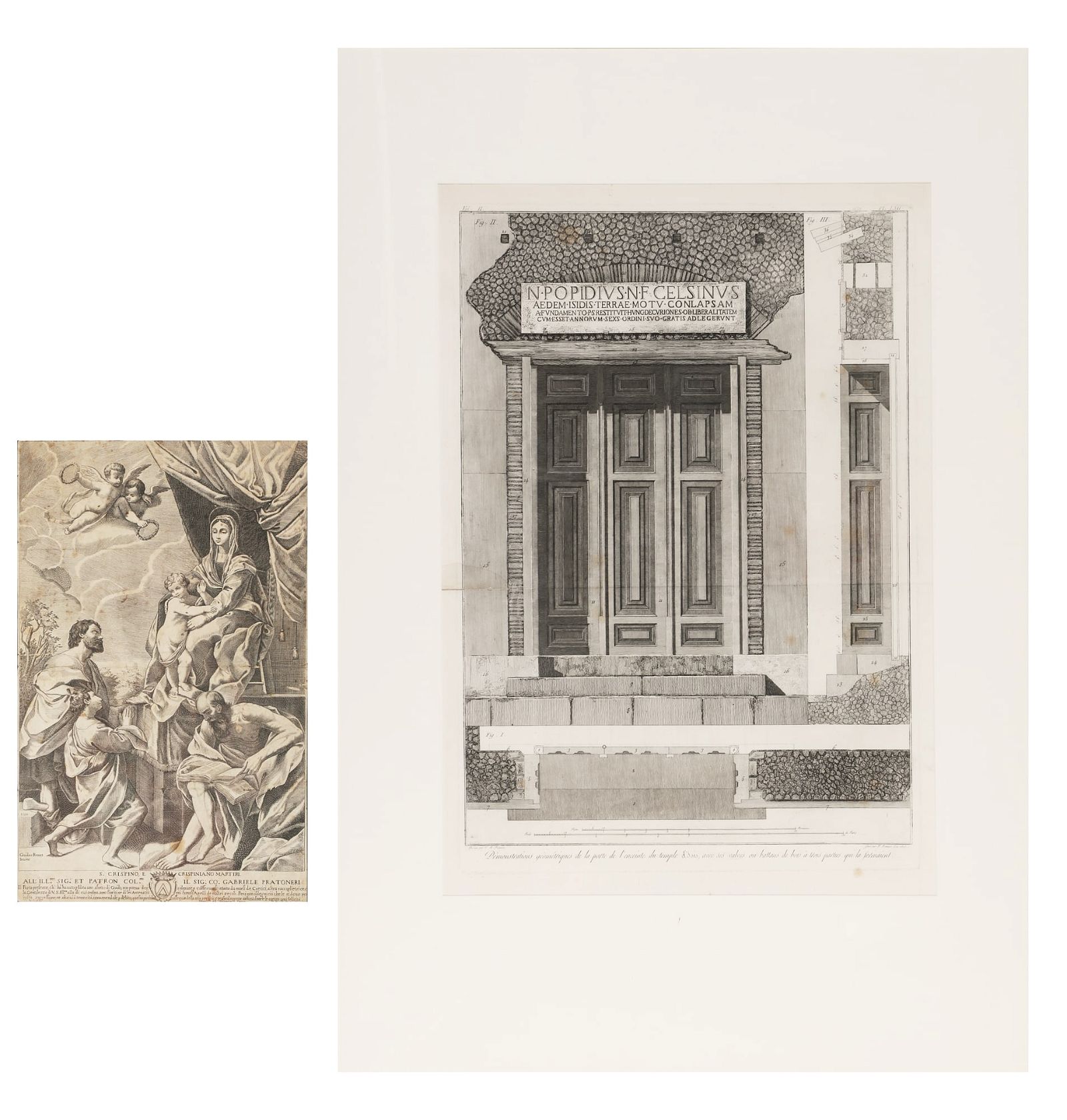 TWO ENGRAVINGS AFTER PIRANESI AND