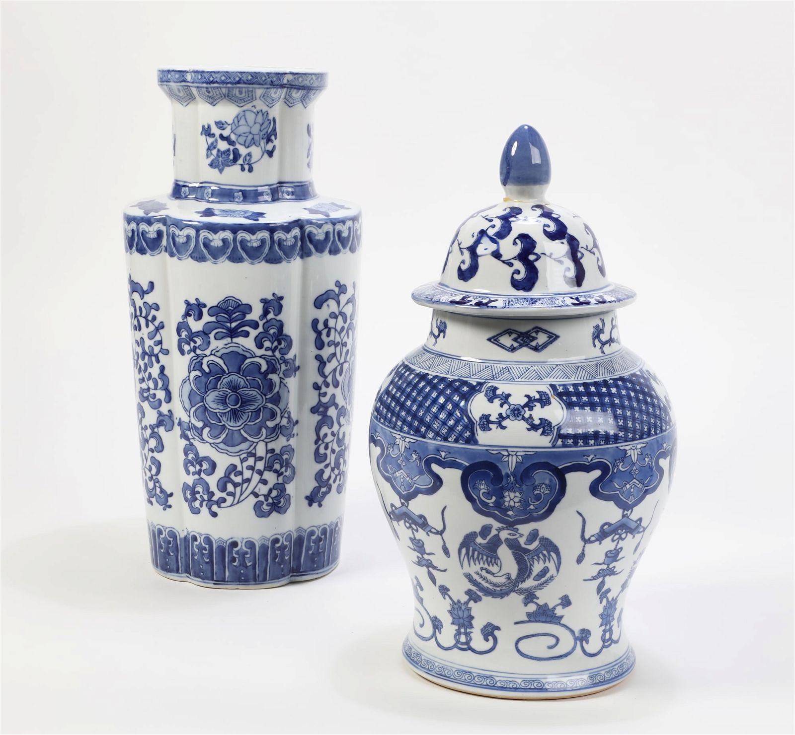 TWO CHINESE BLUE AND WHITE PORCELAIN