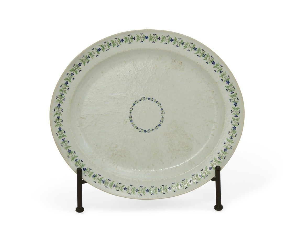 A CHINESE EXPORT PORCELAIN OVAL